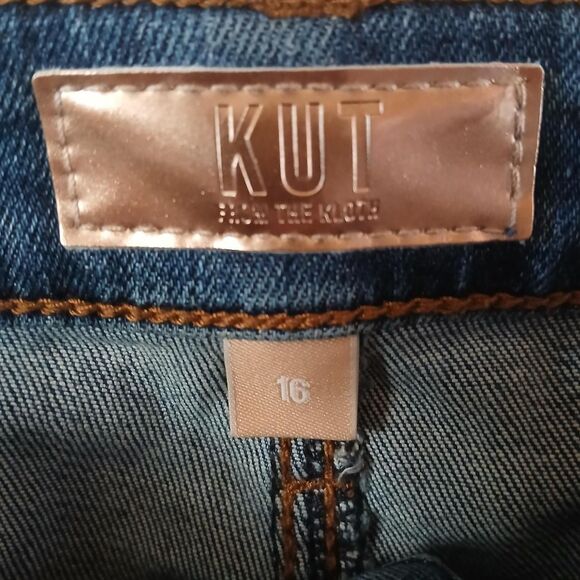 Kut from the Kloth Kelsey high rise ankle flare denim blue jean 16 Basic - Picture 3 of 5